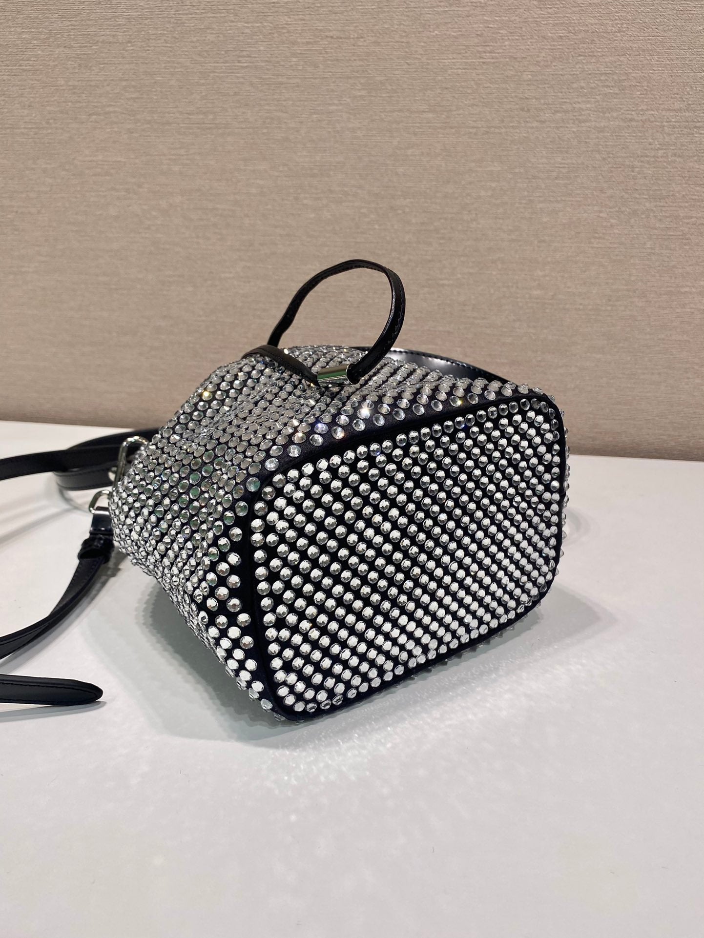 Prada Satin Mini-Bag With Crystals size 16 x 21 x 10 cm