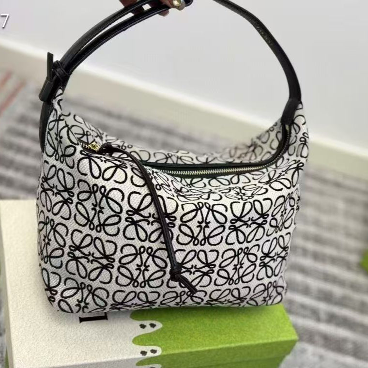 Loewe bag cubi jacquard canvas material 25 * 15 * 17cm