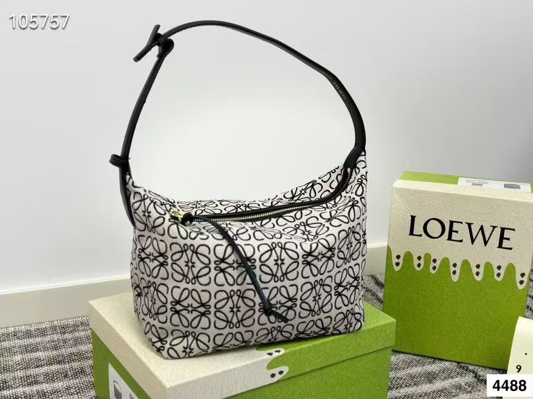 Loewe bag cubi jacquard canvas material 25 * 15 * 17cm